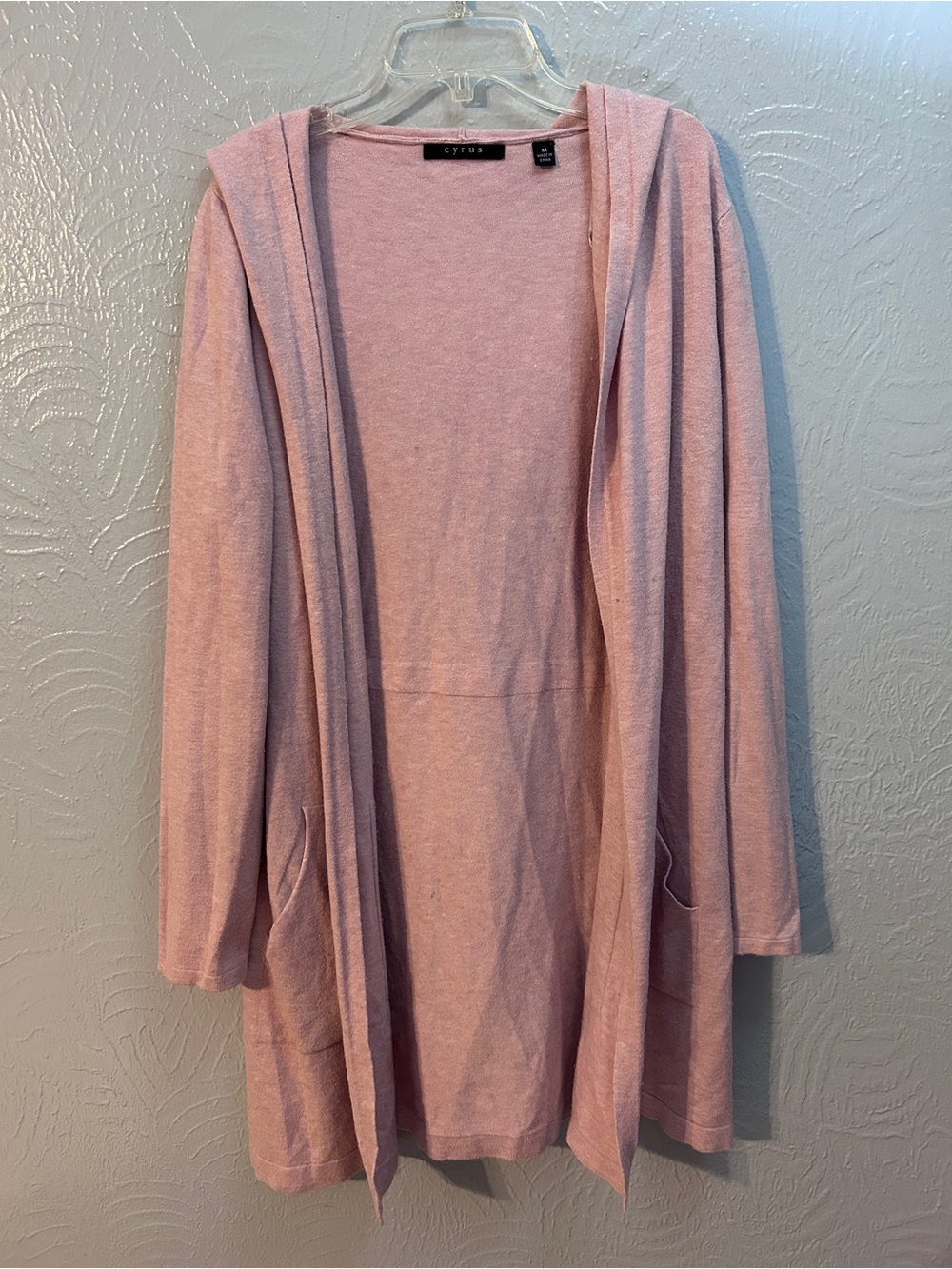 Cyrus Women’s Open-Front Hooded Cardigan Sweater in Light Pink